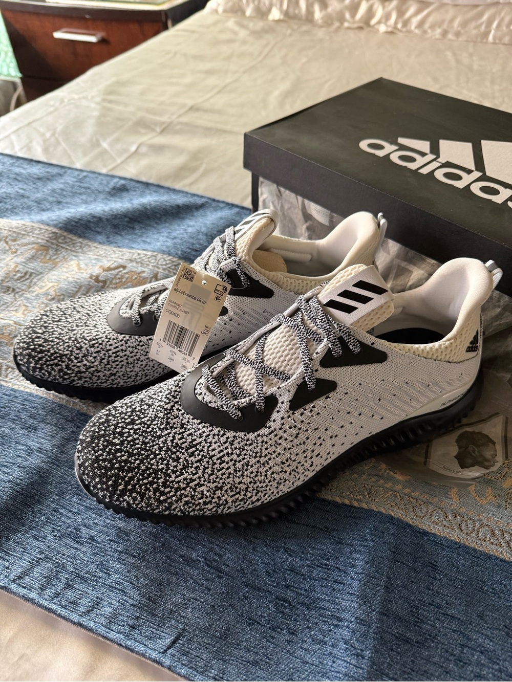 adidas White and Black Speckled Knit Athletic Shoes. Collectible item!